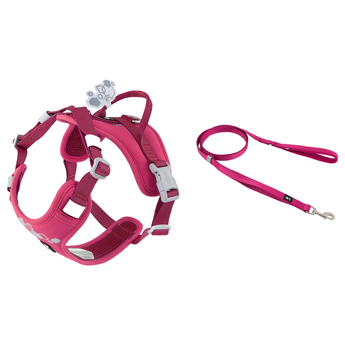Hurtta Weekend Warrior Harness II ECO and Weekend Warrior Standard Leash set in Ruby